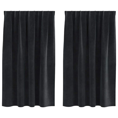 Vidaxl rideaux occultants 2 pcs noir 140 x 140 cm velours