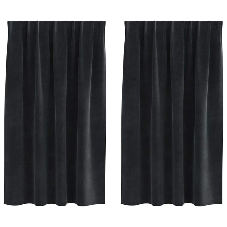 Vidaxl rideaux occultants 2 pcs noir 140 x 140 cm velours