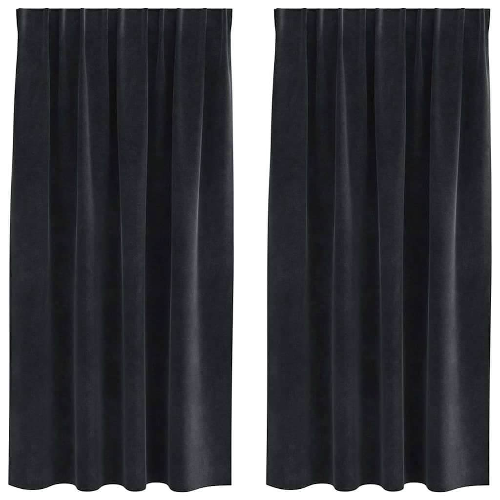 Vidaxl rideaux occultants 2 pcs noir 140 x 175 cm velours