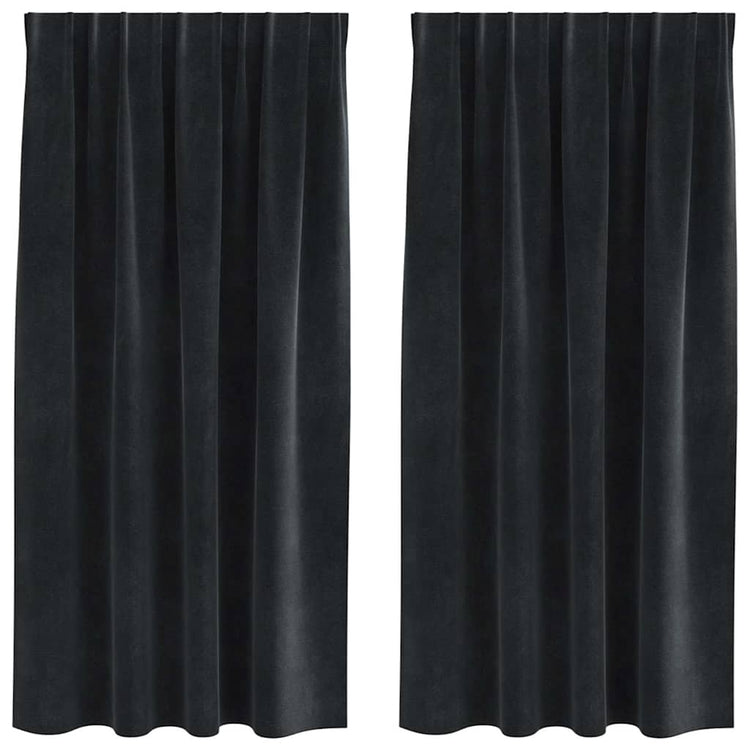 Vidaxl rideaux occultants 2 pcs noir 140 x 175 cm velours