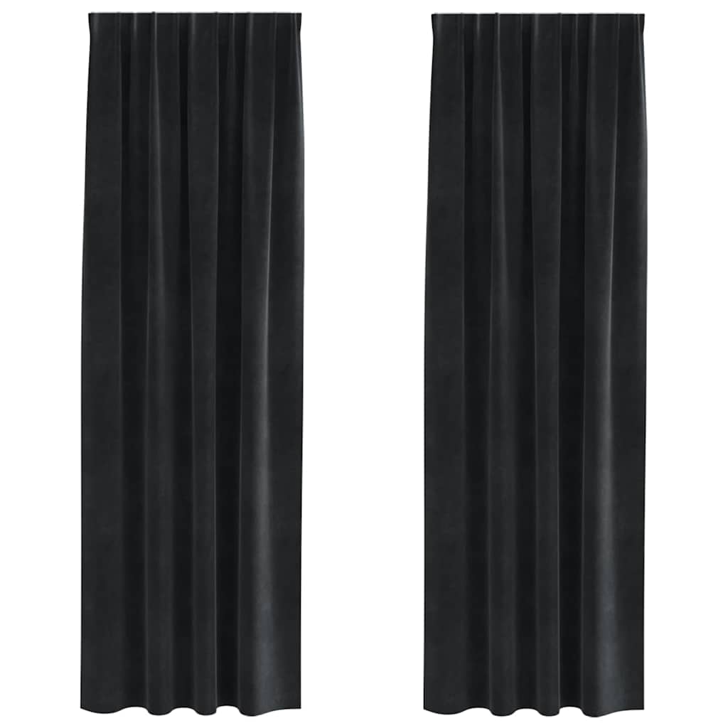 Vidaxl rideaux occultants 2 pcs noir 140 x 225 cm velours