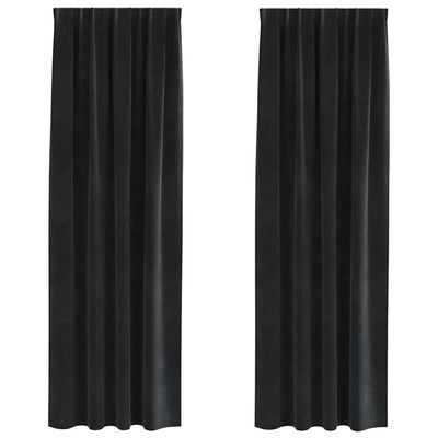 Vidaxl rideaux occultants 2 pcs noir 140 x 225 cm velours