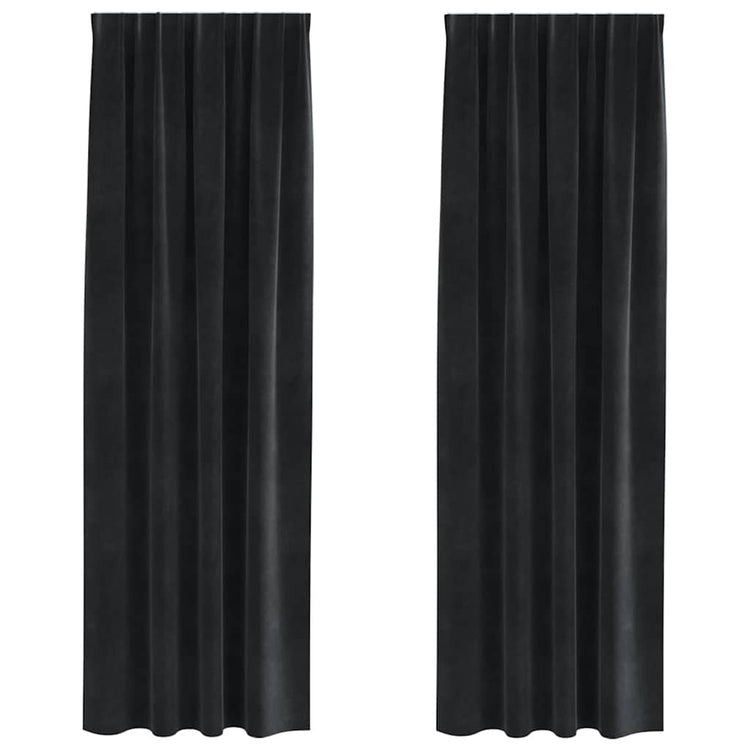 Vidaxl rideaux occultants 2 pcs noir 140 x 260 cm velours