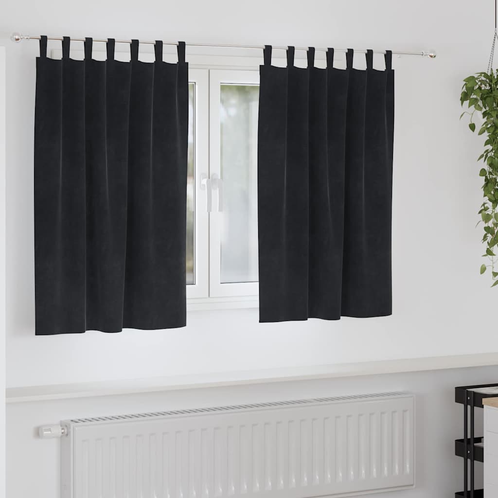 Vidaxl rideaux occultants 2 pcs noir 140 x 140 cm velours