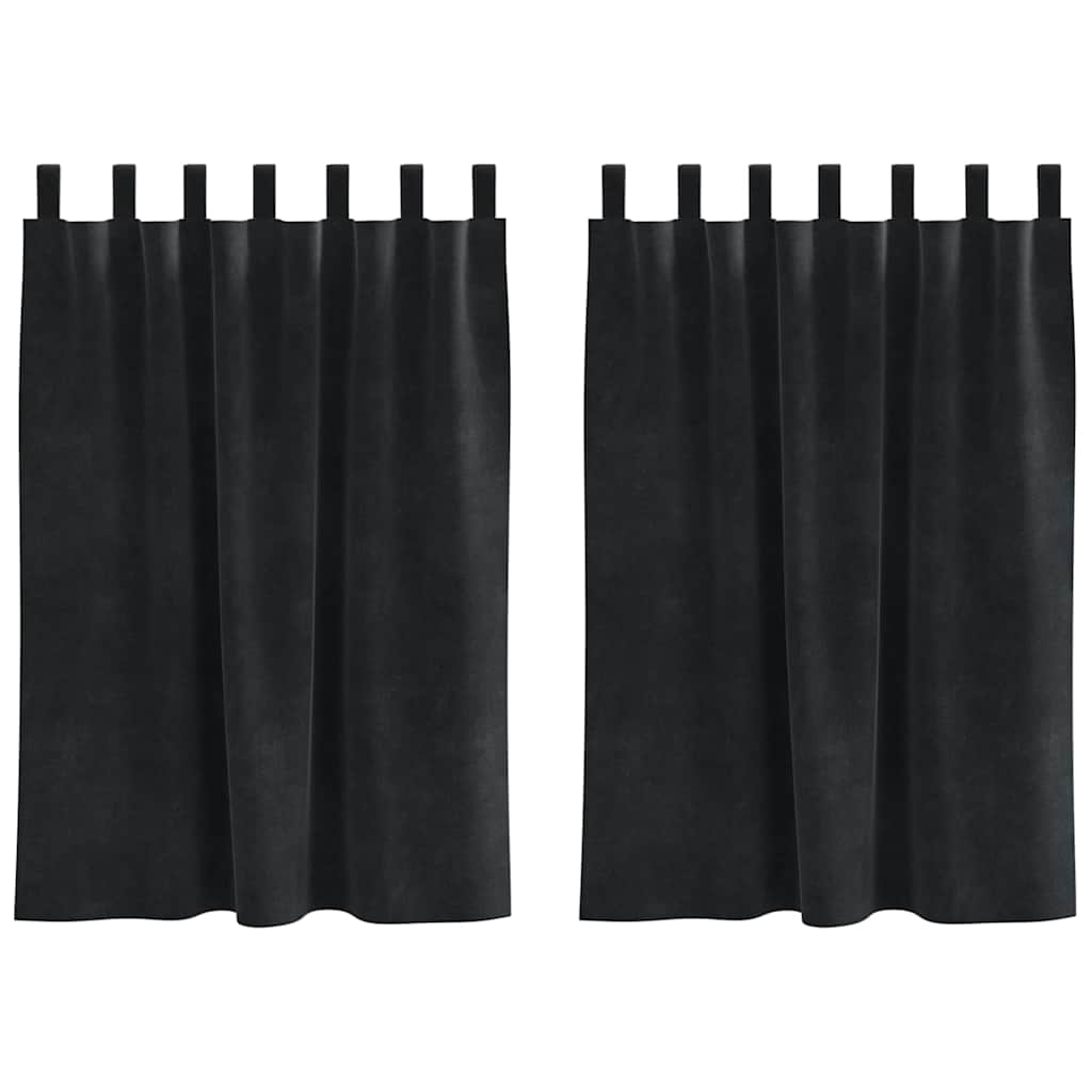 Vidaxl rideaux occultants 2 pcs noir 140 x 140 cm velours