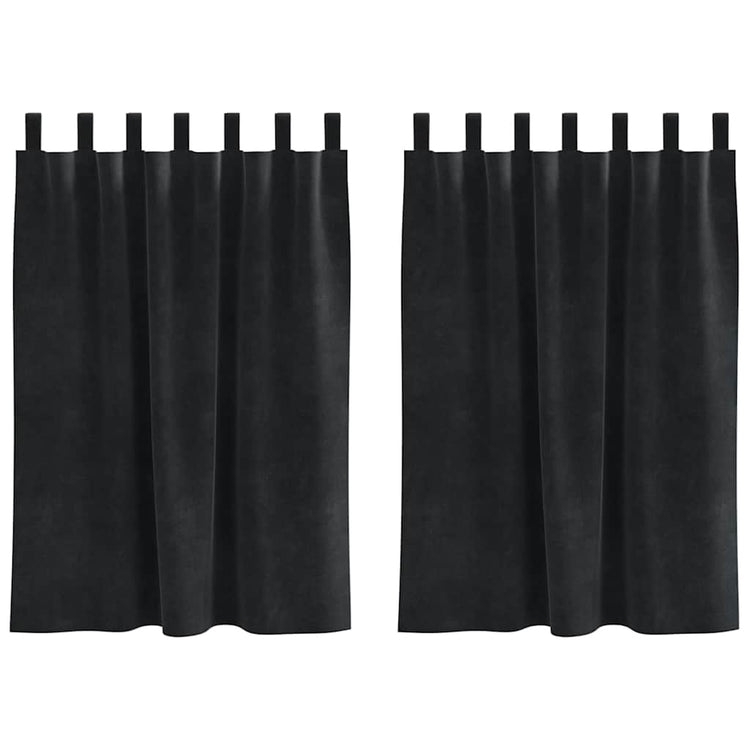 Vidaxl rideaux occultants 2 pcs noir 140 x 140 cm velours