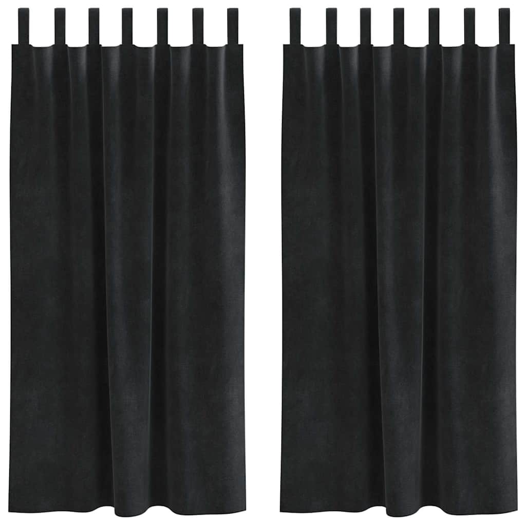 Vidaxl rideaux occultants 2 pcs noir 140 x 175 cm velours