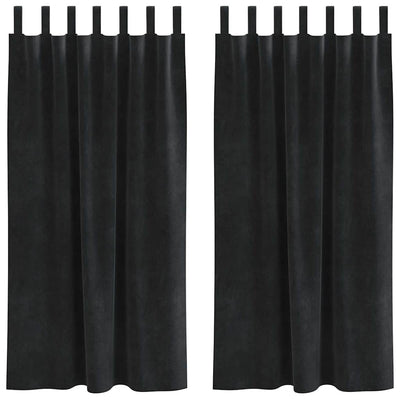 Vidaxl rideaux occultants 2 pcs noir 140 x 175 cm velours
