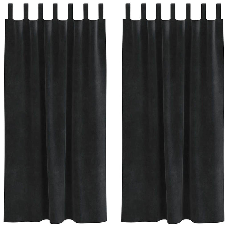 Vidaxl rideaux occultants 2 pcs noir 140 x 175 cm velours