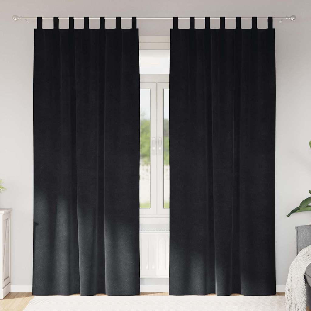 Vidaxl rideaux occultants 2 pcs noir 140 x 225 cm velours