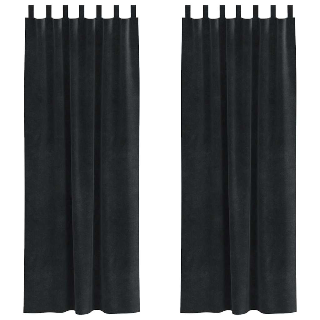 Vidaxl rideaux occultants 2 pcs noir 140 x 225 cm velours