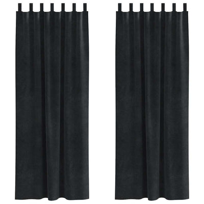 Vidaxl rideaux occultants 2 pcs noir 140 x 225 cm velours