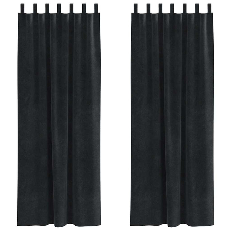 Vidaxl rideaux occultants 2 pcs noir 140 x 225 cm velours