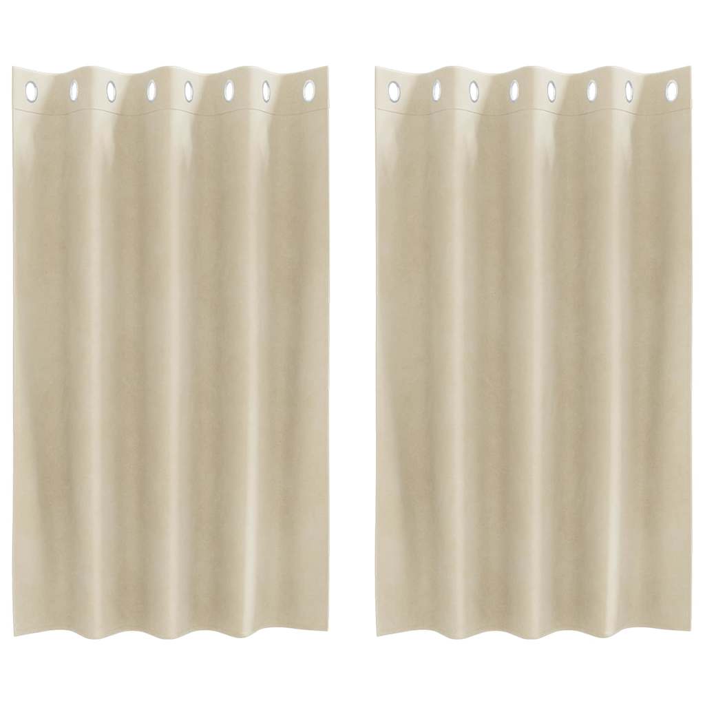 Vidaxl rideaux occultants 2 pcs crème 140 x 140 cm velours