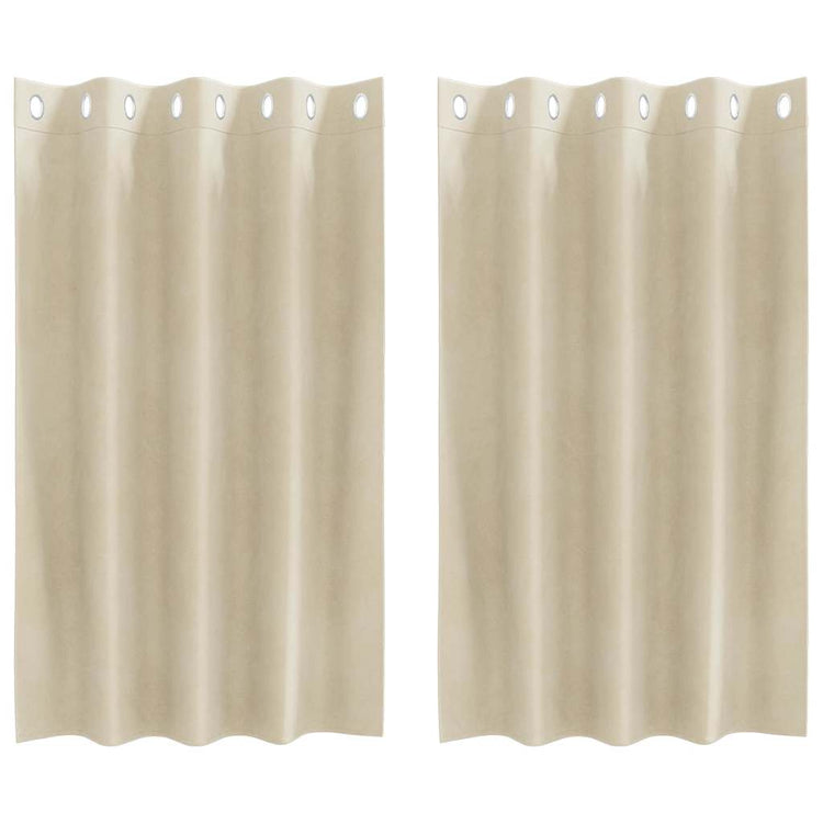 Vidaxl rideaux occultants 2 pcs crème 140 x 140 cm velours