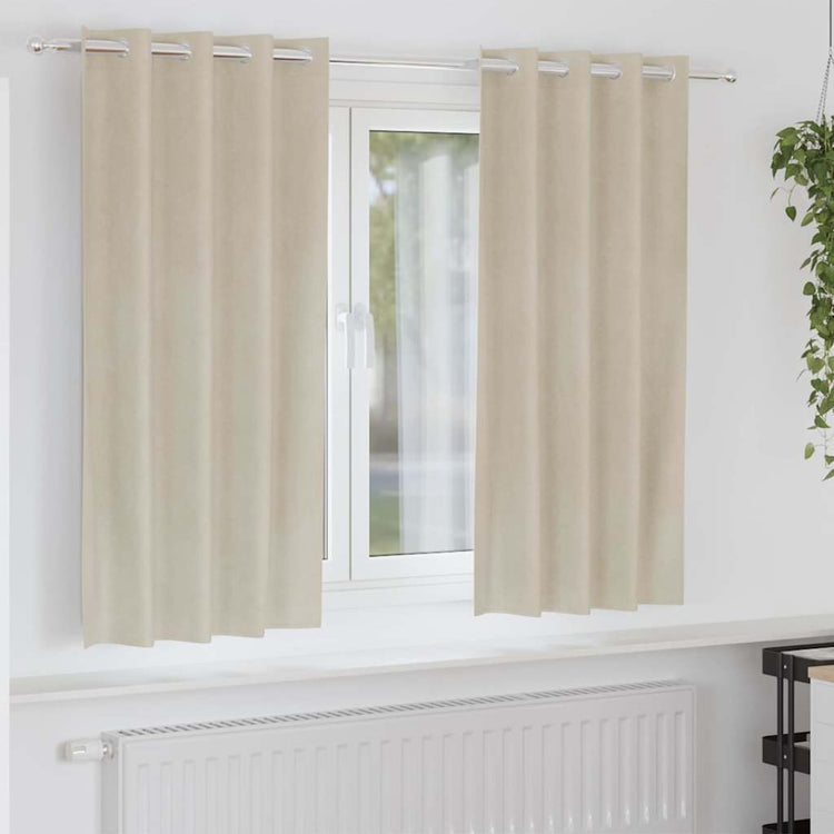 Vidaxl rideaux occultants 2 pcs crème 140 x 175 cm velours
