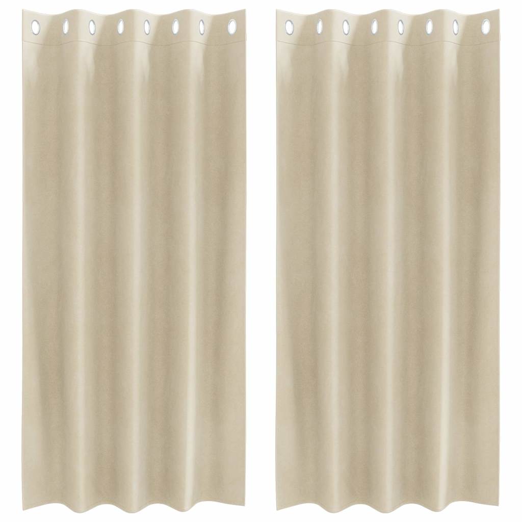 Vidaxl rideaux occultants 2 pcs crème 140 x 175 cm velours