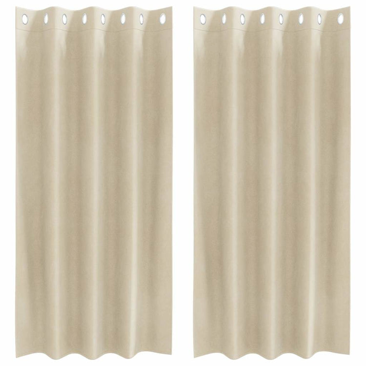 Vidaxl rideaux occultants 2 pcs crème 140 x 175 cm velours
