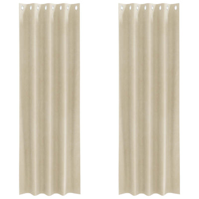 Vidaxl rideaux occultants 2 pcs crème 140 x 245 cm velours