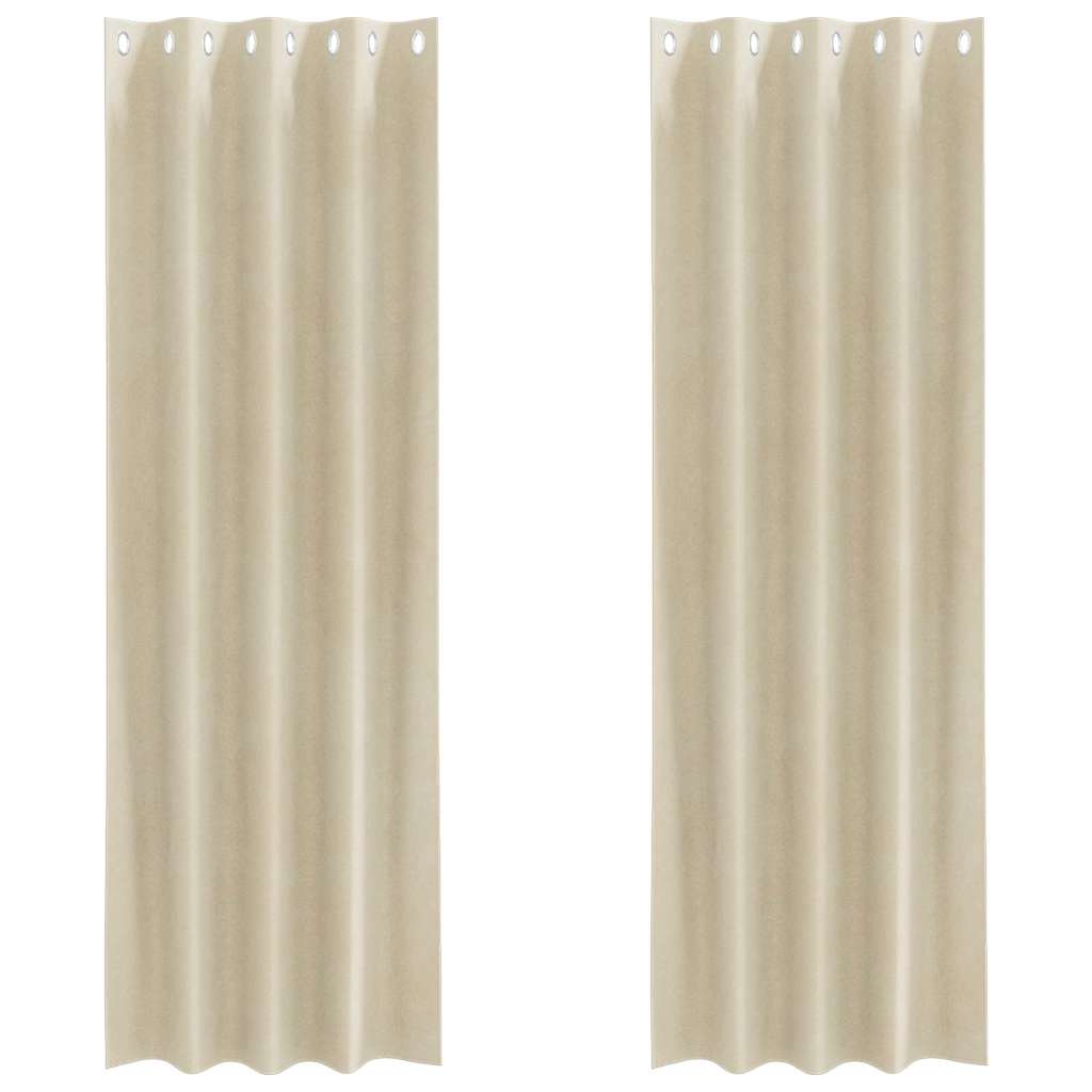 Vidaxl rideaux occultants 2 pcs crème 140 x 260 cm velours