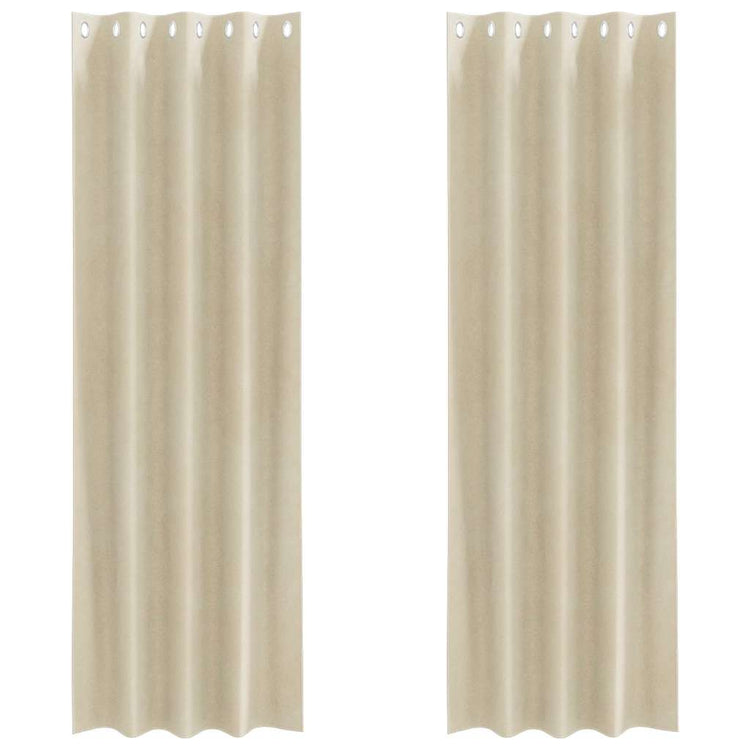 Vidaxl rideaux occultants 2 pcs crème 140 x 260 cm velours