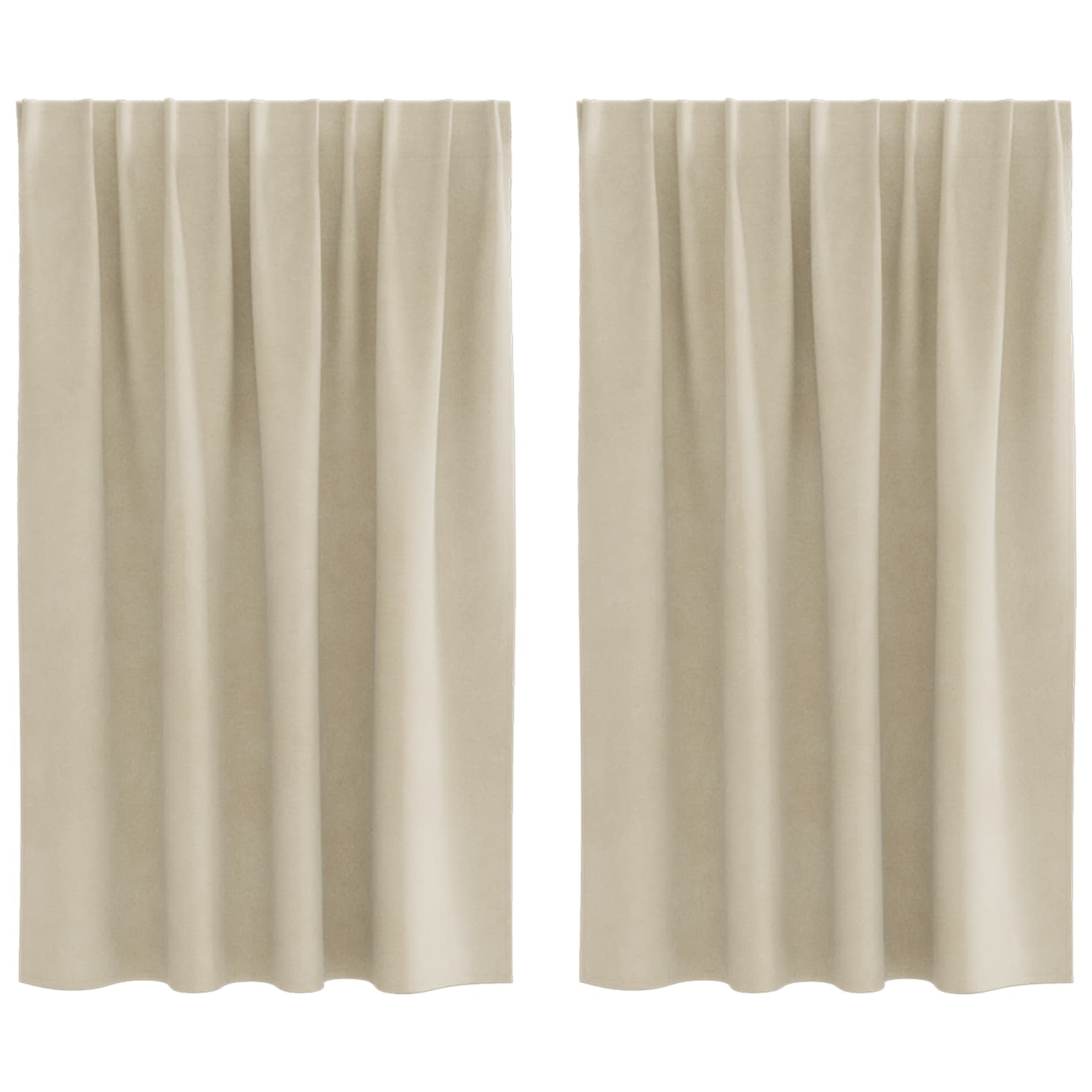 Vidaxl rideaux occultants 2 pcs crème 140 x 140 cm velours