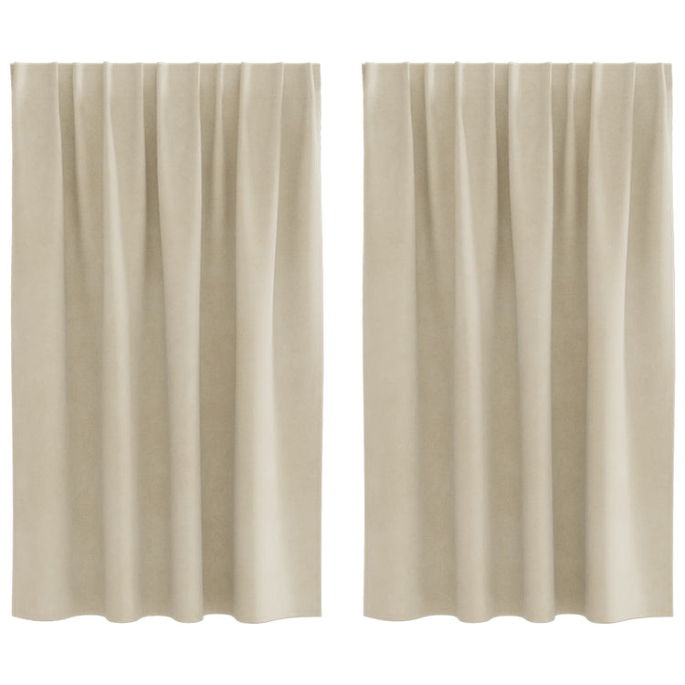 Vidaxl rideaux occultants 2 pcs crème 140 x 140 cm velours