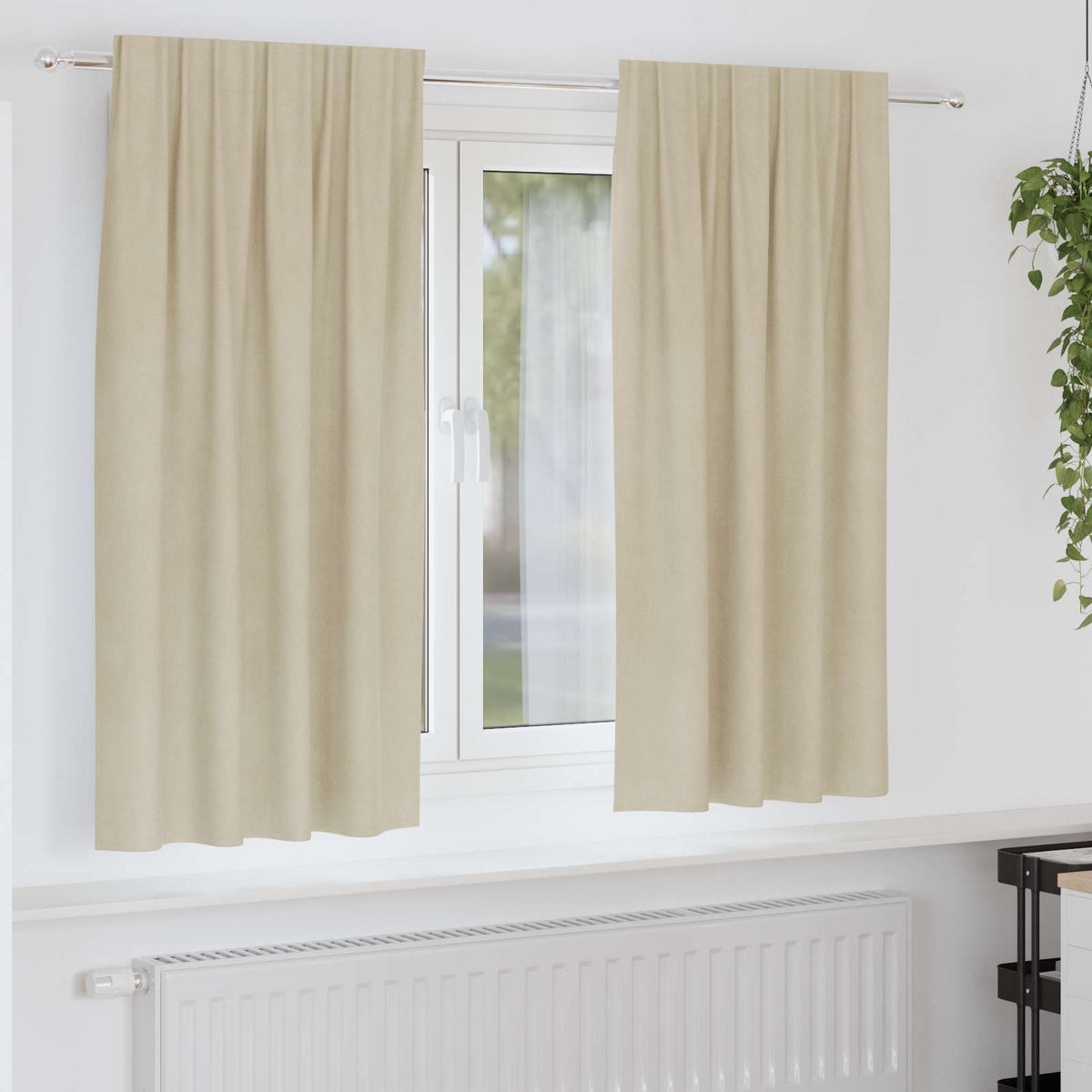 Vidaxl rideaux occultants 2 pcs crème 140 x 175 cm velours