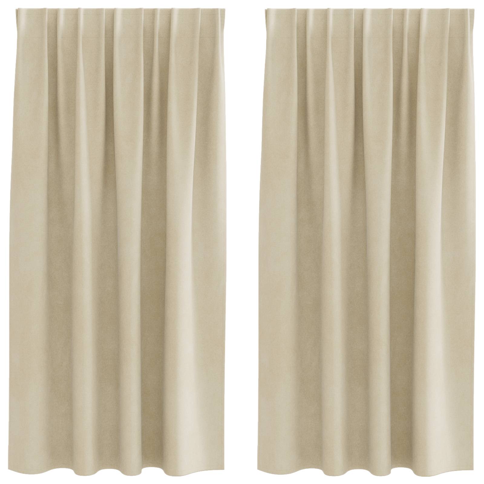 Vidaxl rideaux occultants 2 pcs crème 140 x 175 cm velours