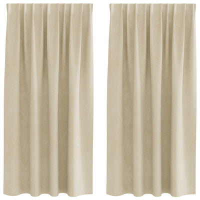 Vidaxl rideaux occultants 2 pcs crème 140 x 175 cm velours