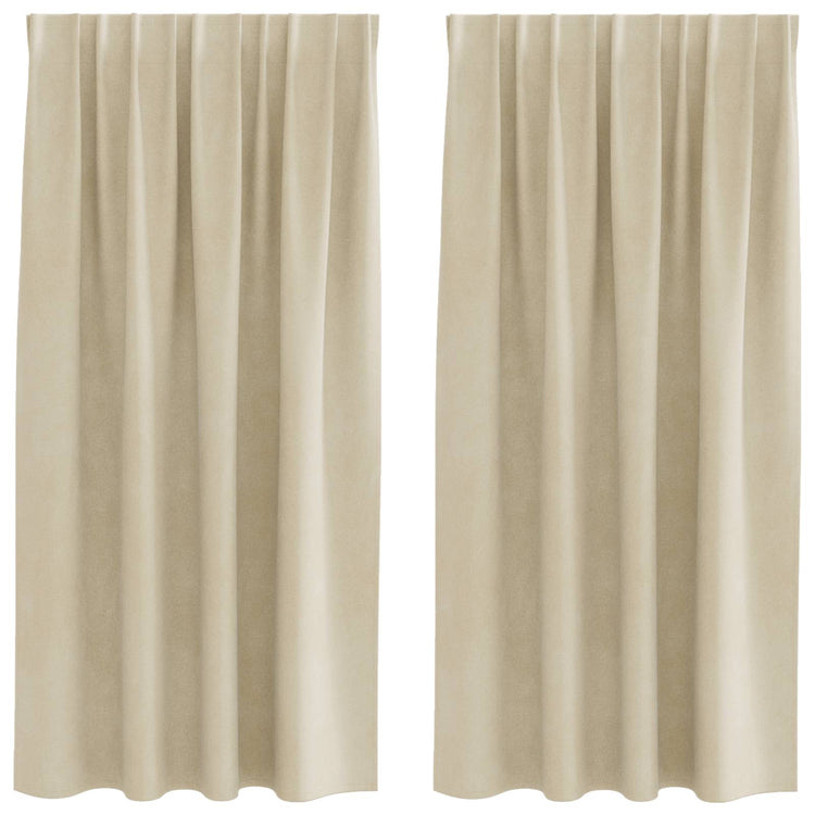 Vidaxl rideaux occultants 2 pcs crème 140 x 175 cm velours
