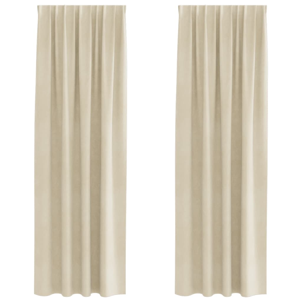 Vidaxl rideaux occultants 2 pcs crème 140 x 225 cm velours