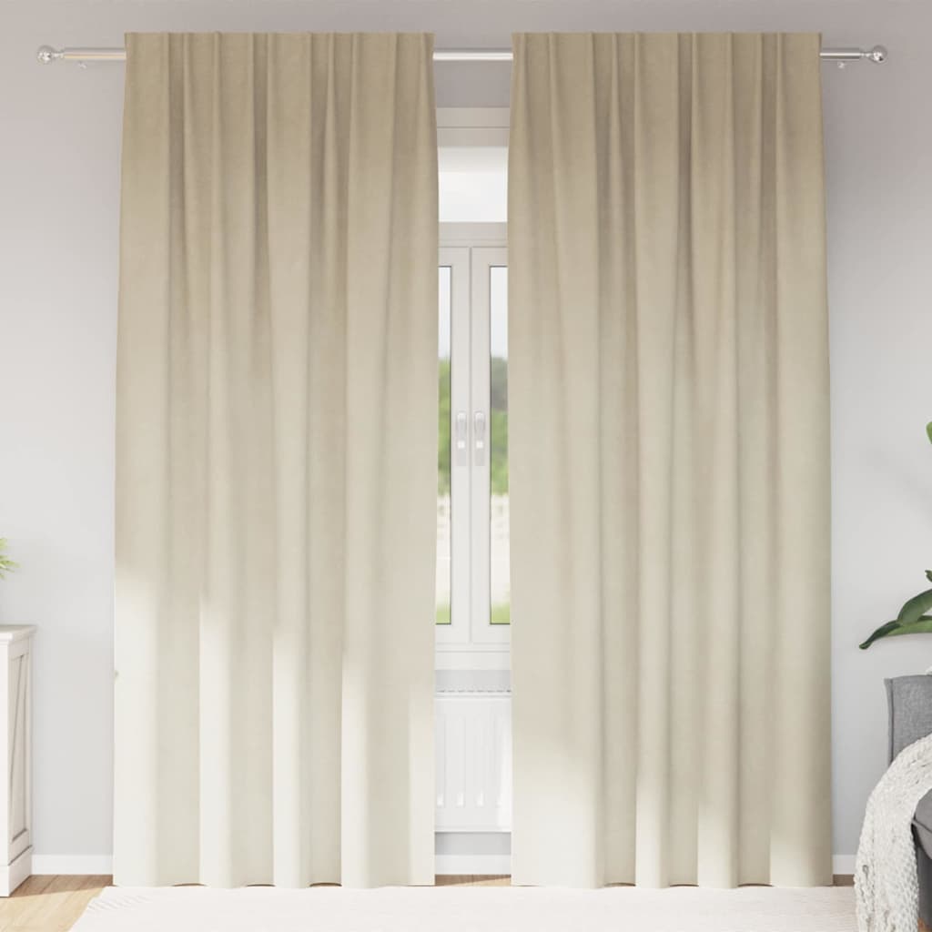 Vidaxl rideaux occultants 2 pcs crème 140 x 245 cm velours