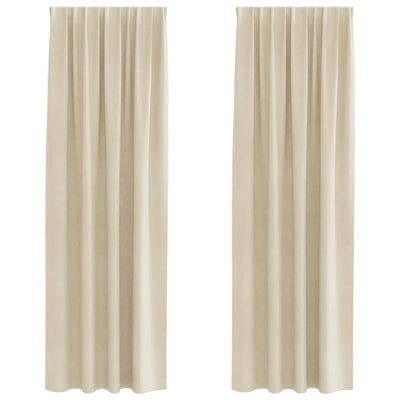 Vidaxl rideaux occultants 2 pcs crème 140 x 245 cm velours