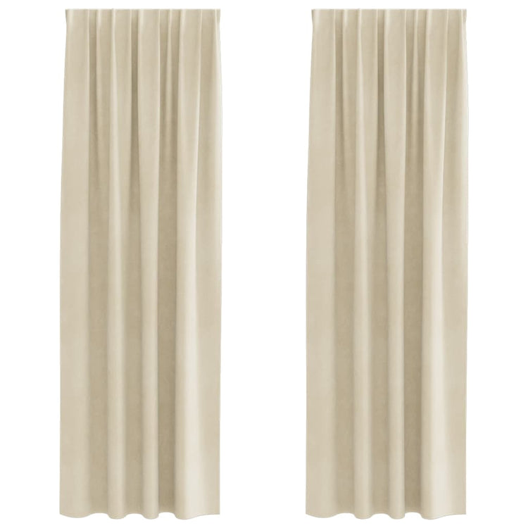 Vidaxl rideaux occultants 2 pcs crème 140 x 245 cm velours