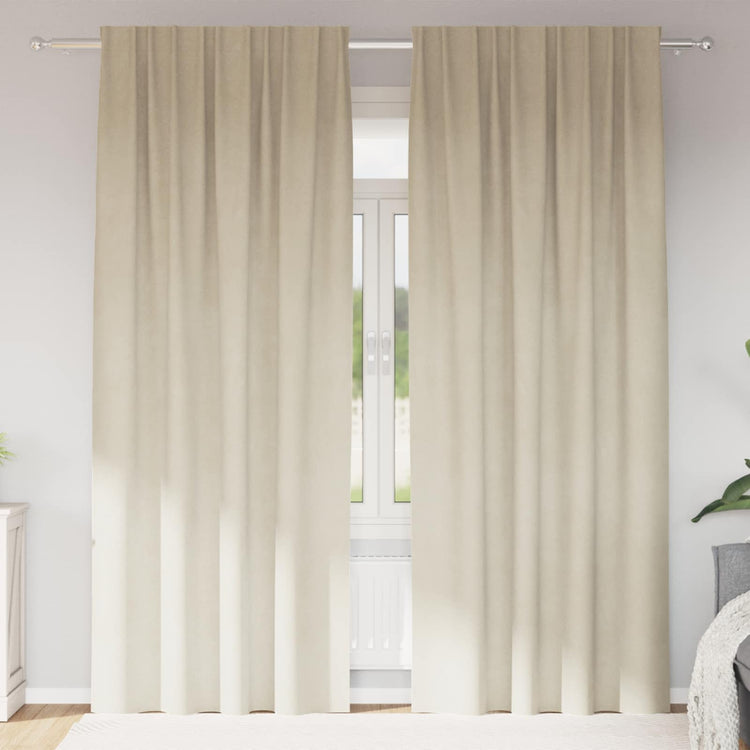 Vidaxl rideaux occultants 2 pcs crème 140 x 260 cm velours