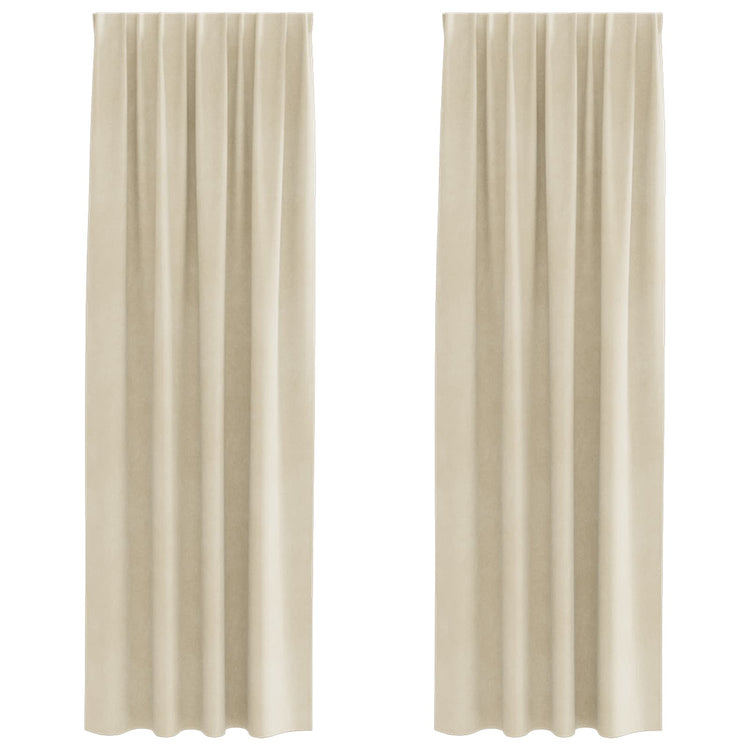 Vidaxl rideaux occultants 2 pcs crème 140 x 260 cm velours