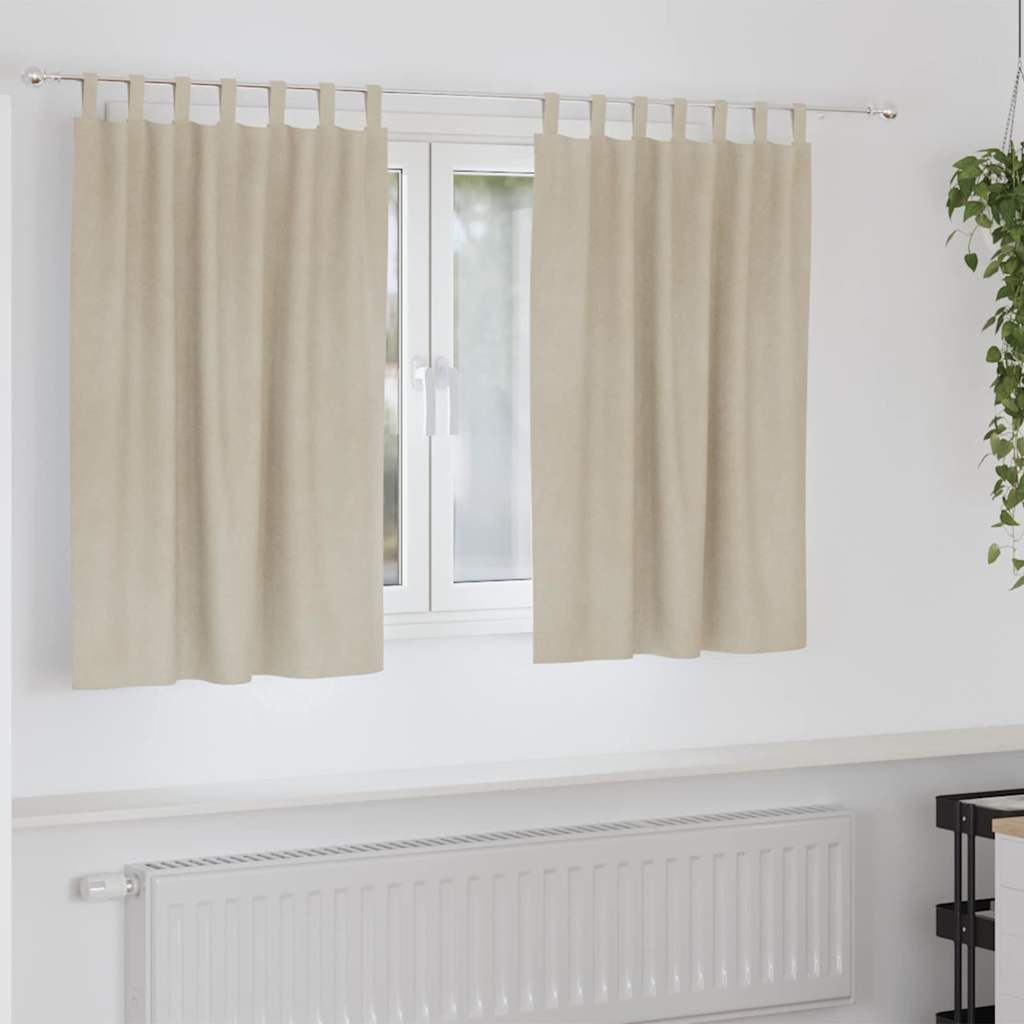 Vidaxl rideaux occultants 2 pcs crème 140 x 140 cm velours