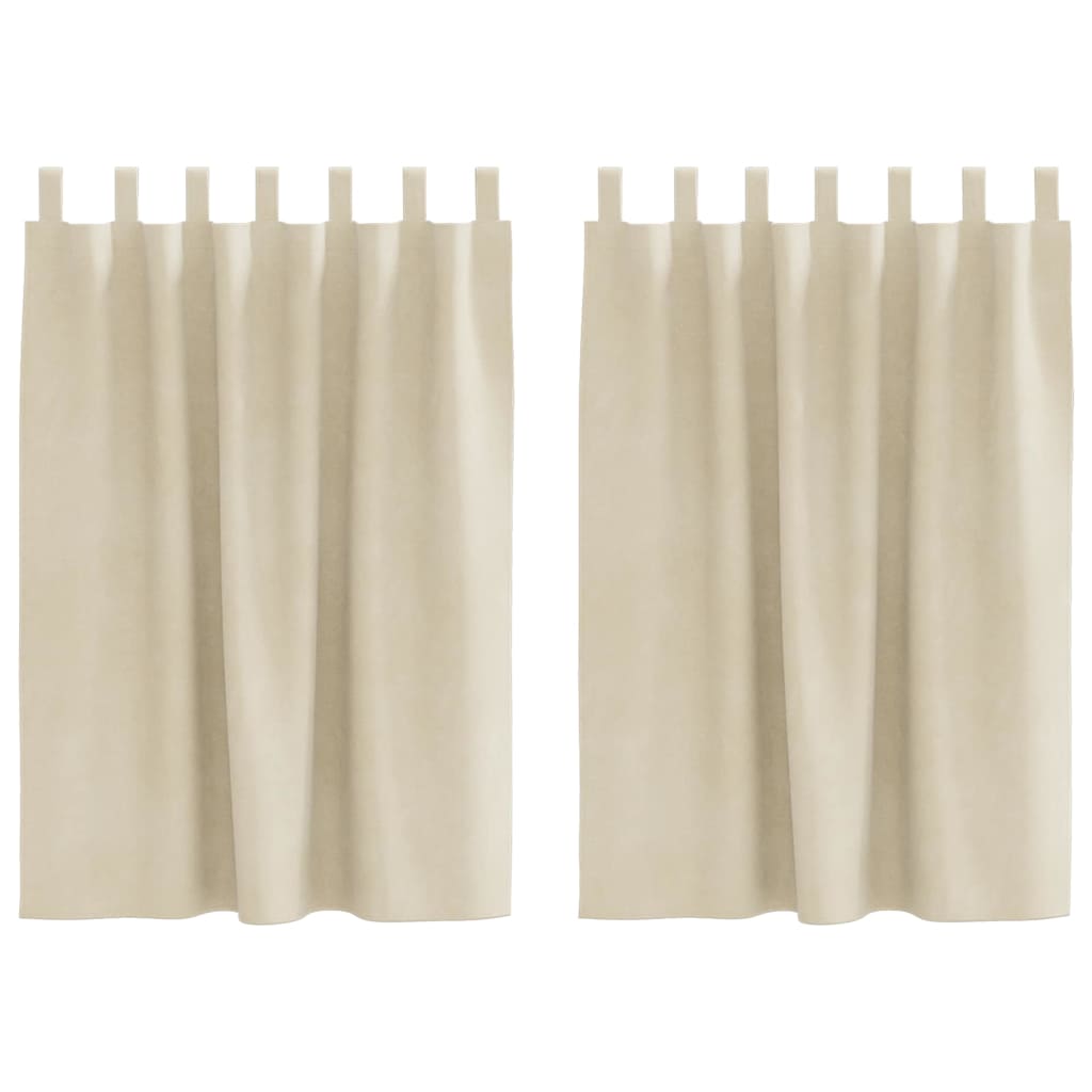 Vidaxl rideaux occultants 2 pcs crème 140 x 140 cm velours