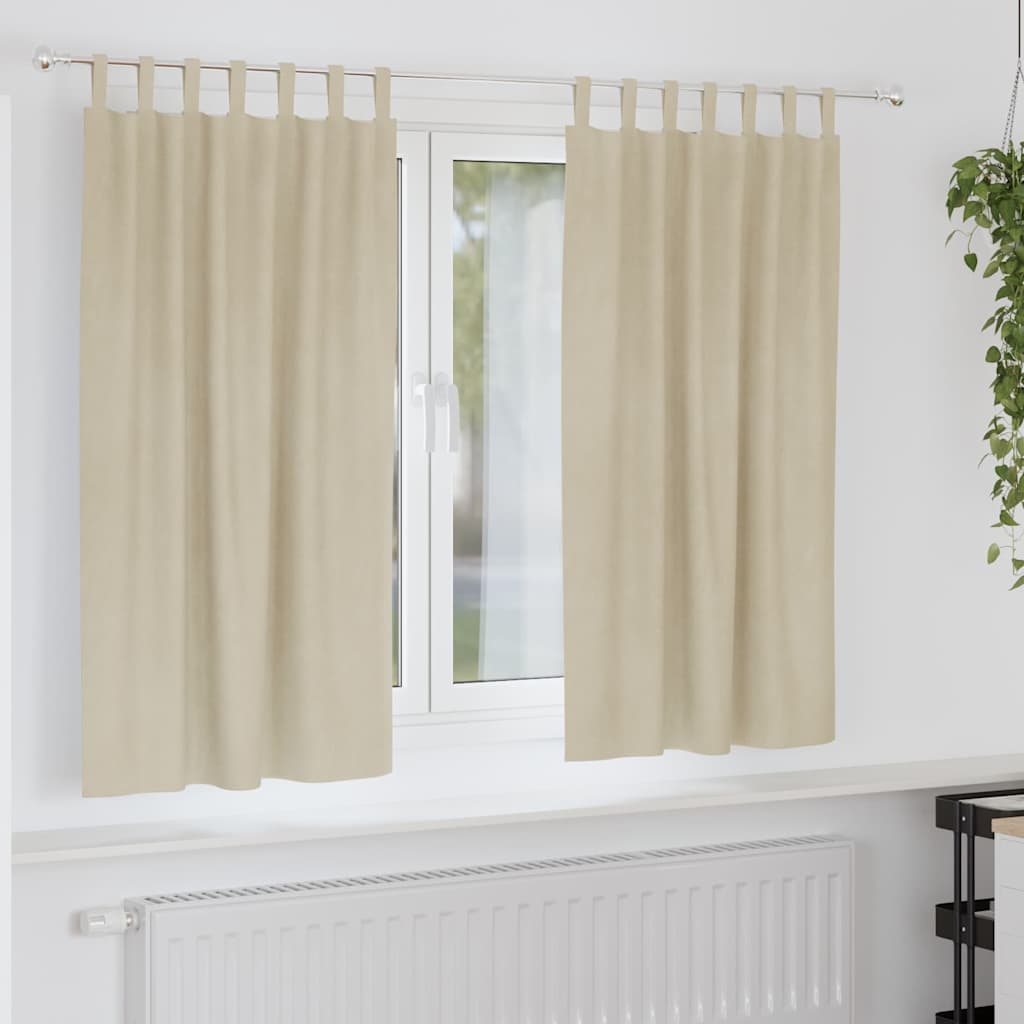 Vidaxl rideaux occultants 2 pcs crème 140 x 175 cm velours