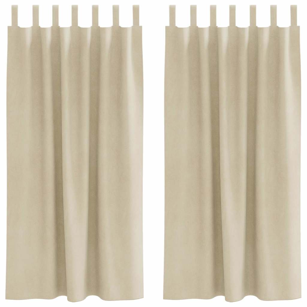 Vidaxl rideaux occultants 2 pcs crème 140 x 175 cm velours