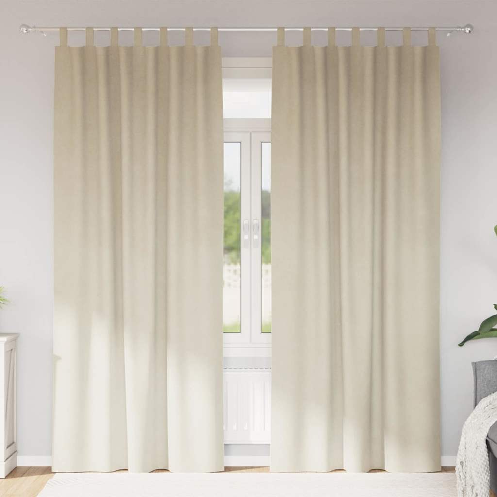 Vidaxl rideaux occultants 2 pcs crème 140 x 245 cm velours
