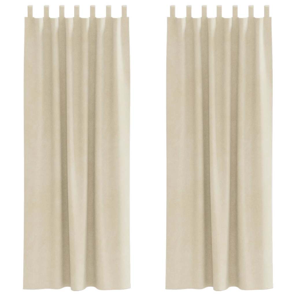 Vidaxl rideaux occultants 2 pcs crème 140 x 245 cm velours