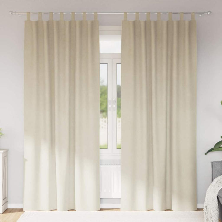 Vidaxl rideaux occultants 2 pcs crème 140 x 260 cm velours