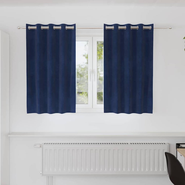 Vidaxl rideaux occultants 2 pcs bleu foncé 140 x 140 cm velours