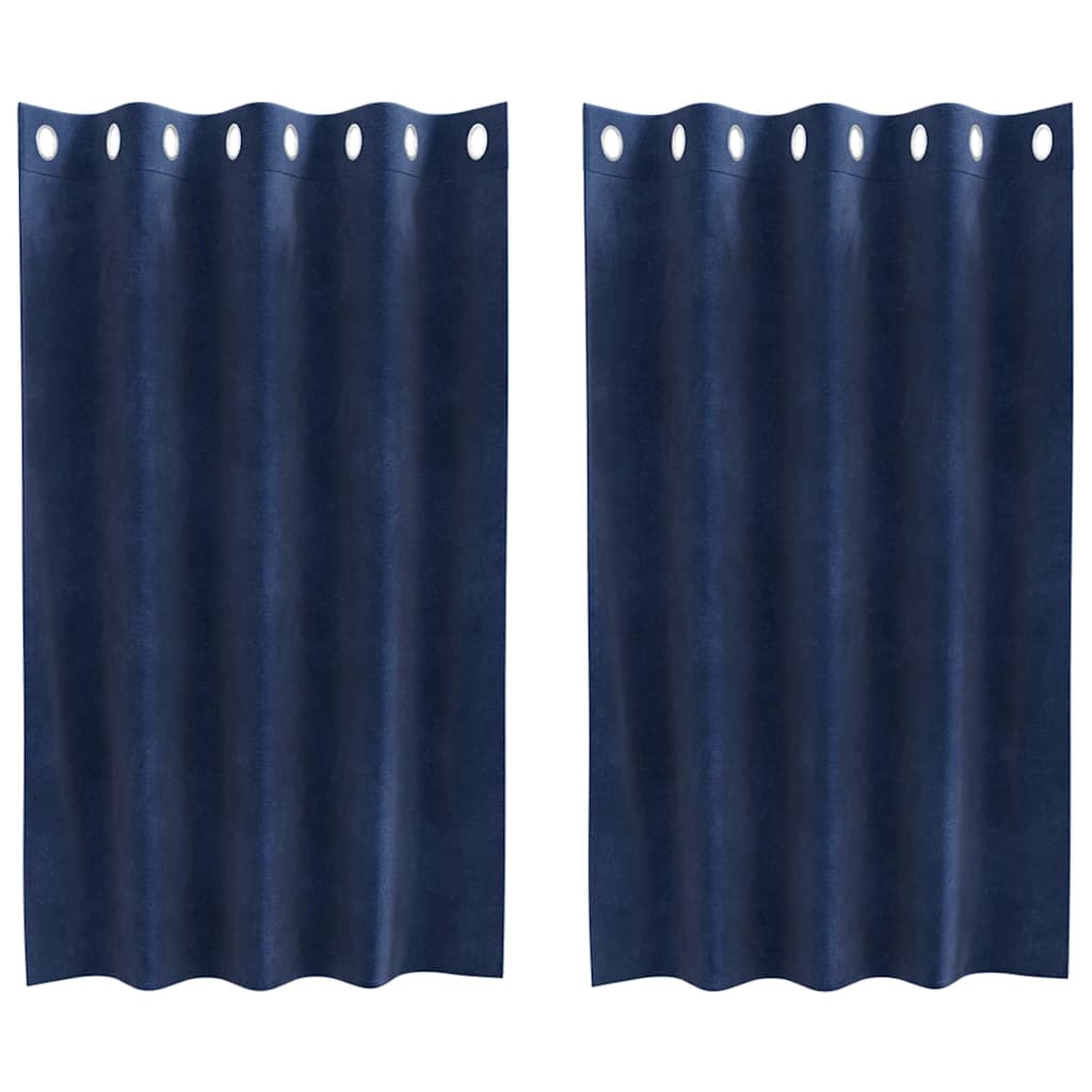 Vidaxl rideaux occultants 2 pcs bleu foncé 140 x 140 cm velours