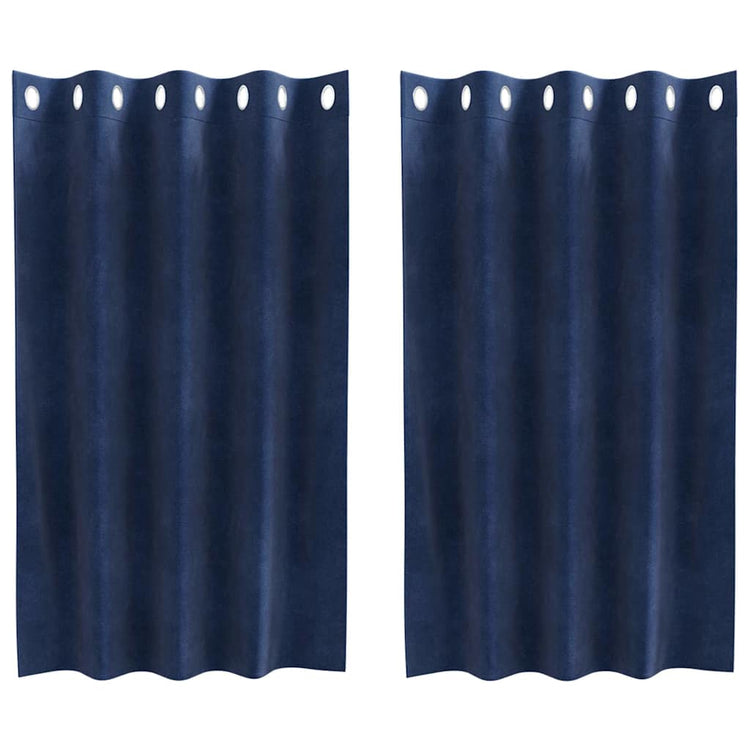 Vidaxl rideaux occultants 2 pcs bleu foncé 140 x 140 cm velours
