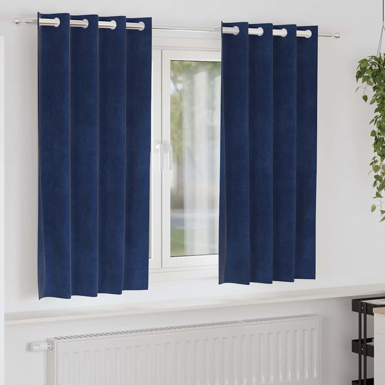 Vidaxl rideaux occultants 2 pcs bleu foncé 140 x 175 cm velours