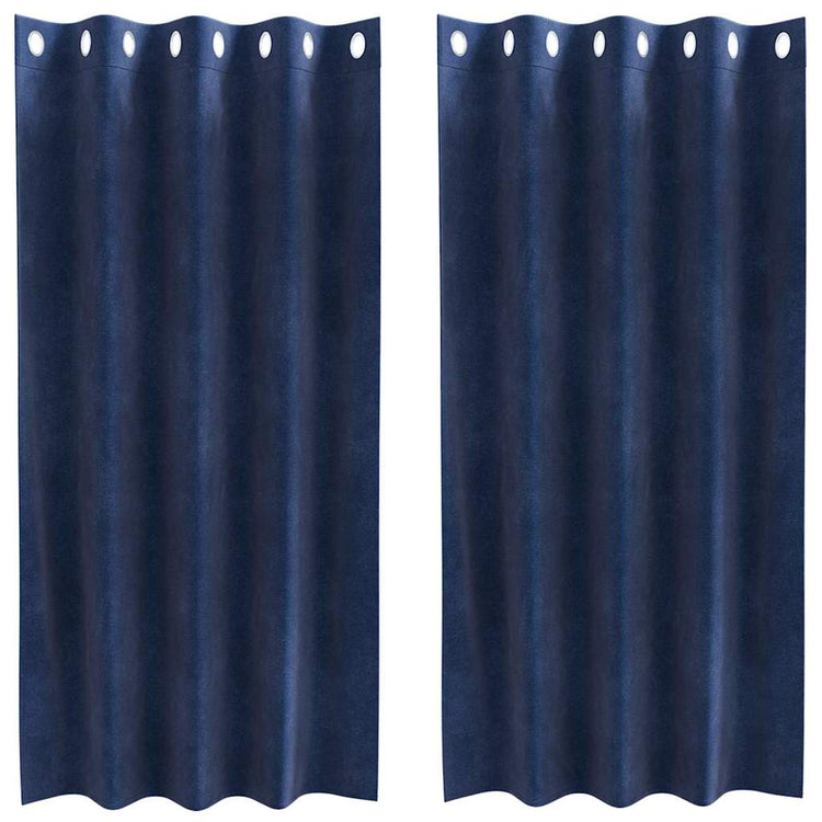 Vidaxl rideaux occultants 2 pcs bleu foncé 140 x 175 cm velours