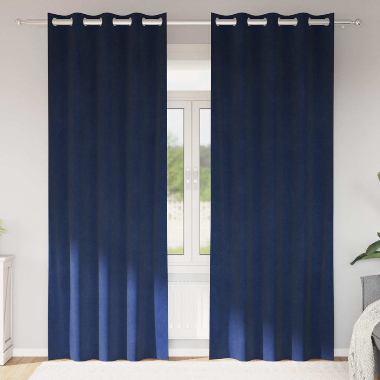 Vidaxx rideaux occultants 2 pcs bleu foncé 140 x 225 cm velours
